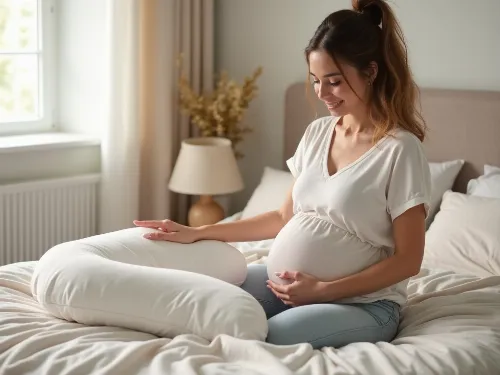 Expert reviewing a pregnancy pillow